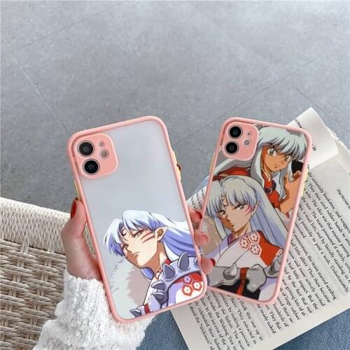 Anime Inuyasha Sesshoumaru Higurashi Kagome Phone Cases Matte Transparent for iPhone 7 8 11 12 s mini pro X XS XR MAX Plus funda