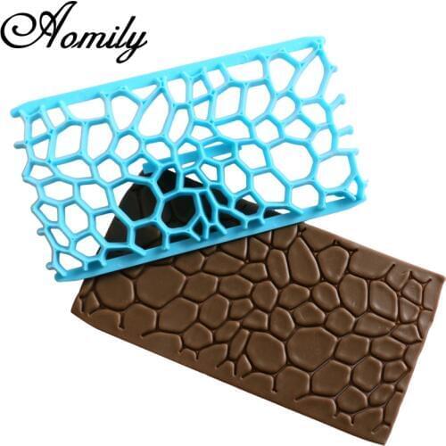 Aomily Stone Shaped Road Cake Chocolate Fondant Mold Plastic Printing Biscuits Cookies Decoration Embosser Gum Paste Cake Cutter