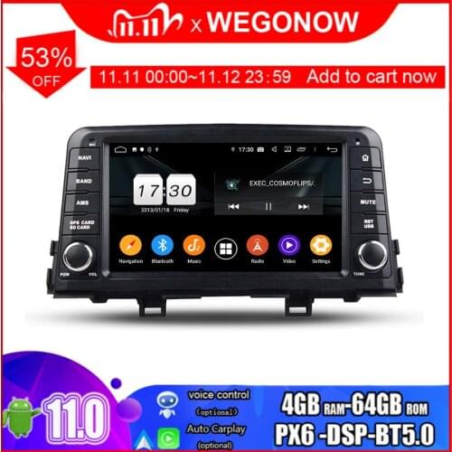 DSP IPS Android 10.0 8 Core 64 GB ROM Bluetooth 5.0 hand-free Wifi GPS Map Car DVD Player RDS Radio For kia Morning Picanto 2017