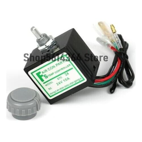 1pcs Car Thermostat Vehicle Gray Plastic Knob Temperature Control DC 12/V24V 10A