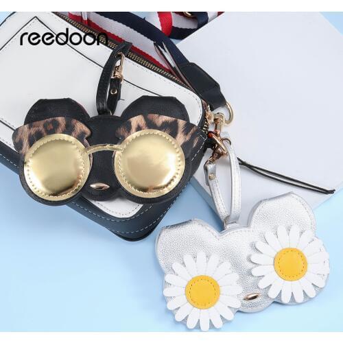 Reedoon Sunglasses Case women PU Leather Cute Cartoon Multi-function Eye Glasses Bag Storage Protection