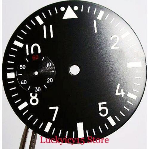 Black Sterile 38.9mm Watch Dial Watch Face Fit 6497 Hand Winding Movement
