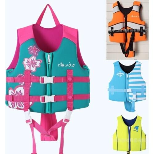 Kids Swimming Jacket Neoprene Safety Life Vest Water Sports Kayaking Boating Swimming Drifting Swimsuit Swimwear Bathing Suits