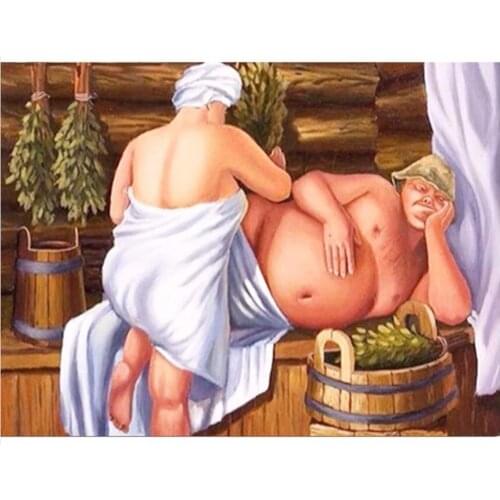 Diy Couple Diamond Art Bathhouse Mosaic Embroidery Painting Rhinestone Drawing Pictures Home Wall Papers Handcraft Gift Beadwork