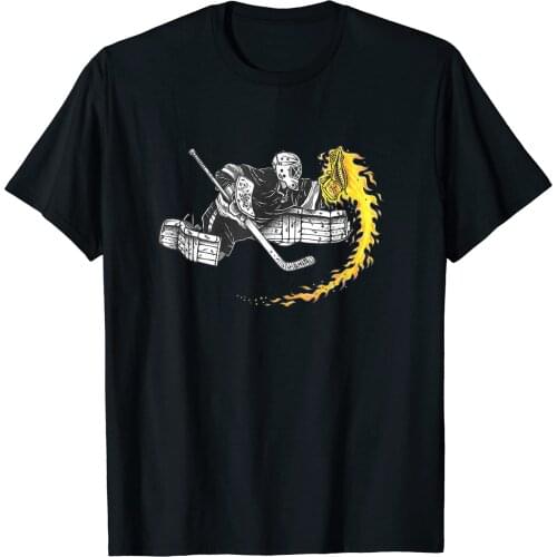 Custom Van Dijk 3D Style Ice Hockey Goalie Hot Glove on Fire SAVE T-Shirt Cotton Printed Round Neck Funny Tee Shirt t shirts men