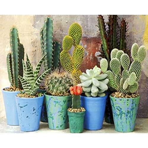 GATYZTORY Diamond Painting Cactus Picture Of Rhinestone Full Square Round Drill 5D DIY Diamond Embroidery Botany Mosaic Handmad