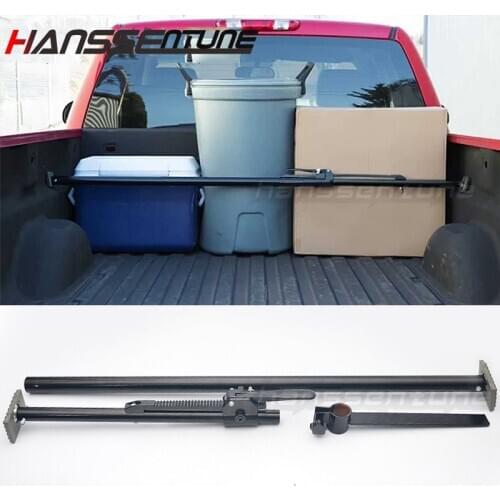 HANSSENTUNE 4x4 Universal Pickup Truck Adjustable Ratcheting Cargo Bar with Stabilizer support 56-70"