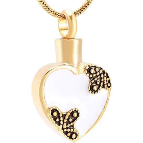 IJD10011 Stainless Steel Simple Heart Cremation Pendant for Ashes Urn Memorial Necklace Keepsake for Women Jewelry