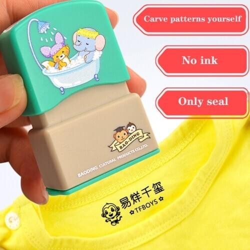 Customized Name Stamp Paints Personal Student Child Baby Engraved Waterproof Non-fading Kindergarten Cartoon Clothing Name Seal