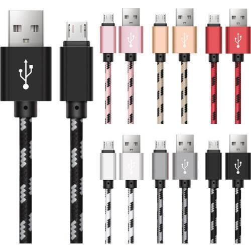 6FT Micro USB Cable Fast Charge Nylon Cord Microusb Data Sync Cabel for Samsung HTC Xiaomi Huawei Tablet Smartphone Android