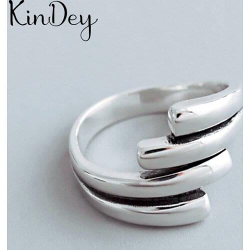 Kindey Exaggerated Silver Color Irregular Big Rings For Women Engagement Jewelry Girls Open Finger Rings