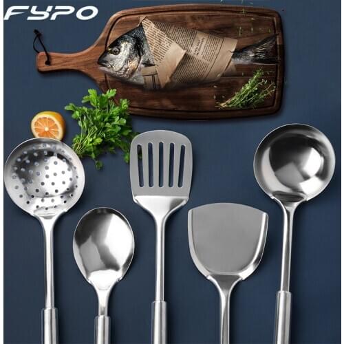 Fypo Stainless Steel Cooking Utensils Kitchenware Cookware Shovel Spoon Colander Non Stick Cooking Tools Kitchen Gadgets
