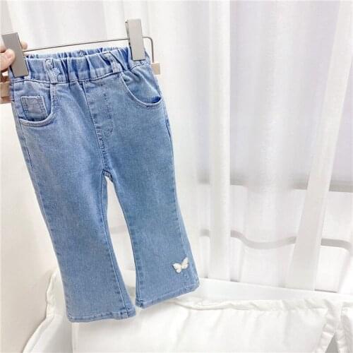 Spring Girls Jeans Baby Kids Jeans for Children Boot Cut Girls Leggings Denim Pants Toddler Pants Girls Kids Pants for Girl 2-8Y