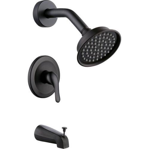 Oil Rubbed Bronze black brass Shower Faucet Set Shower Valve Combo Complete Kit with Diverter Tub Spout Shower Arm Showerhead