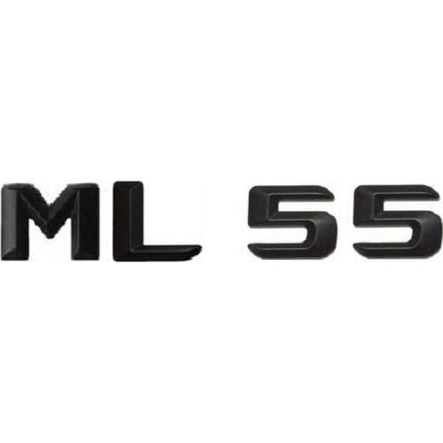 Matt Black " ML 55 " Car Trunk Rear Letters Words Number Badge Emblem Decal Sticker for Mercedes Benz ML Class ML55 AMG