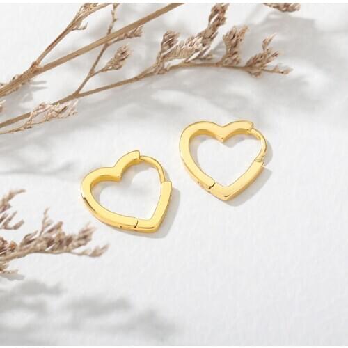 Cute Heart Hoop Earrings For Women Men Gold Stainless Steel Female Male Ear Ring Fashion Jewelry Accesorios 2020 BFF