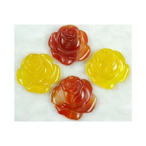 Natural stone chalcedony stone Turquoises Quartz Crystal tiger eye flower pendant for diy Jewelry making necklace Accessories4pc