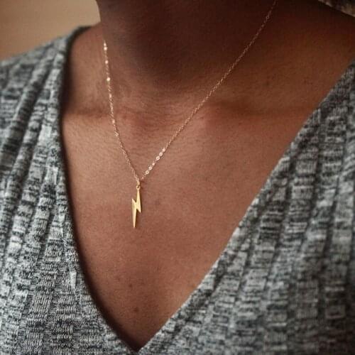 New Necklace 2021 Lightning Pendant Necklaces for Women Chain Choker Necklace Jewelry Accessories Wholesale Collares