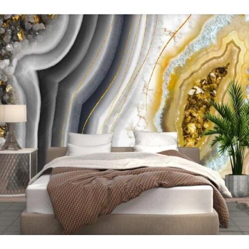 Papel de parede light luxury microcrystalline marble agate slice background wall 3d wallpaper,bedroom KTV bar mural wall decor