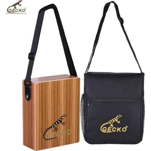 GECKO C-68Z Portable Traveling Cajon Box Drum Hand Drum Wood Percussion Instrument with Strap Carrying Bag