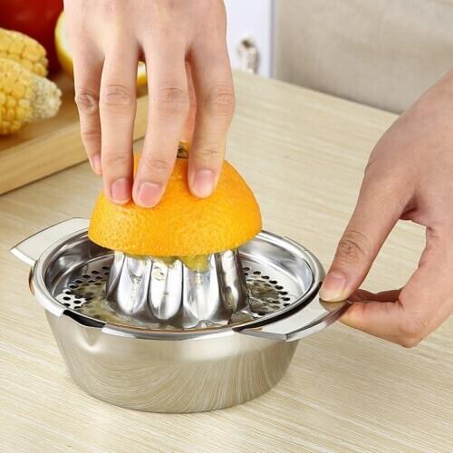 Manual fruit juicer Portable lemon orange 304 stainless steel kitchen tools citrus 100% raw hand pressed Squeezers juice maker