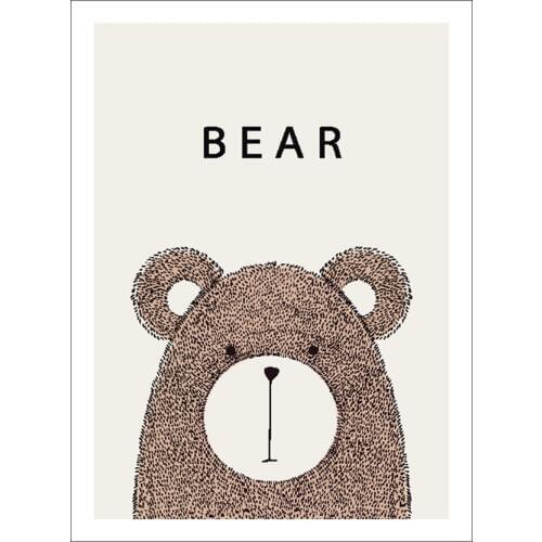 Nordic decoration Animals Bear Cuadros Canvas Painting Wall Art Prints Wall Pictures for Kids room