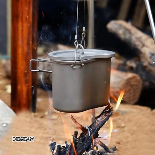 Outdoor Titanium Tableware Set Military Lunch Box Hiking Camping Climbing Lunch Case Outdoor Pot Bowl Cookware Survival Bento