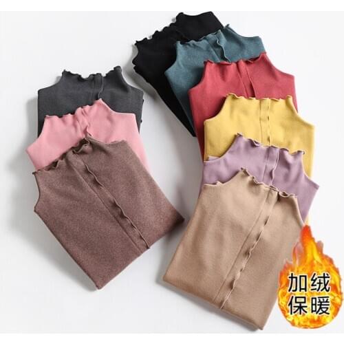 Women Half Turtleneck Long Sleeve T Shirt Tees Autumn Winter Warm Thick Velvet T-Shirts Female Bottom Shirt Tops Plus Size A1859