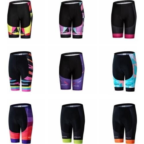 JPOJPO Cycling Shorts Women Anti-Shock MTB Team Breathable Bicycle Shorts Quick Dry Bike Bermuda Shorts With 3D Gel Padded