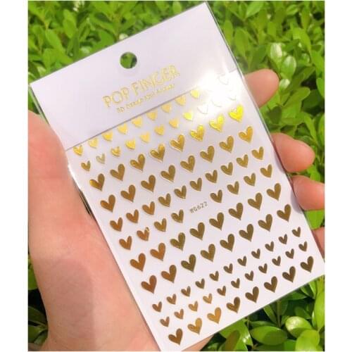 10PCS new laser love heart various colors colorful nail stickers transfer manicure adhesive self-adhesive nail stickers