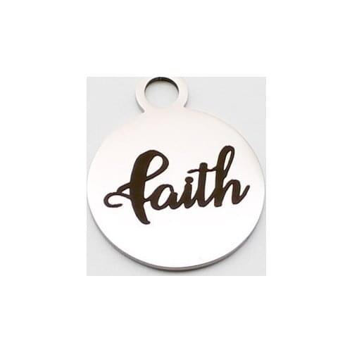 20pcs Faith Charms Stainless Steel Pendant Script Words Faith Charm DIY Handmade Accessories