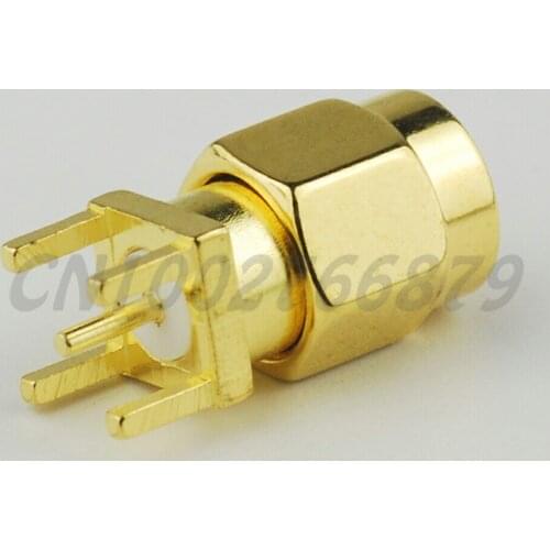 50pcs RF electrical Coaxial Connector SMA thru hole Plug vertical PCB Mount connector