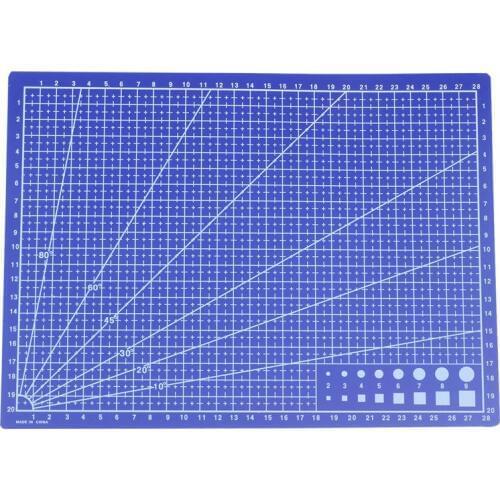 A4 Grid Lines Cutting mat Craft Card Fabric Leather Paper Board 30*22cm Blue