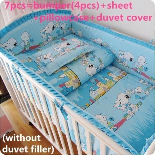 Promotion! 6/7PCS baby bedding set kit berco baby bed linen cuna jogo de cama kid,120*60/120*70cm