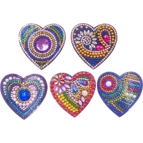 5Pcs/set DIY Special Shape Diamond Painting Keychain Full Drill Bag Hanging Ornaments Diamond Craft Gift