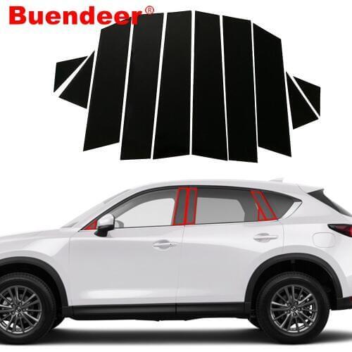 Buendeer 10Pcs/Set Piano Black Window Pillar Sticker Protect for Mazda CX5 2017-2019 Auto Accessories Window Pillar Posts Trims