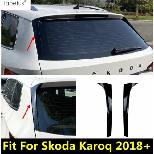 ABS Black Rear Window Spoiler Decoration Stripes Cover Trim For Skoda Karoq 2018 - 2020 Accessories Exterior Refit Kit