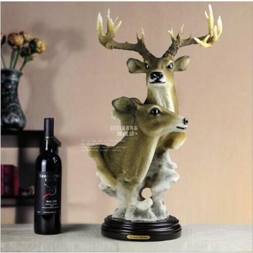 D American country Home Furnishing soft decoration creative resin crafts simulation deer animal living room decoration