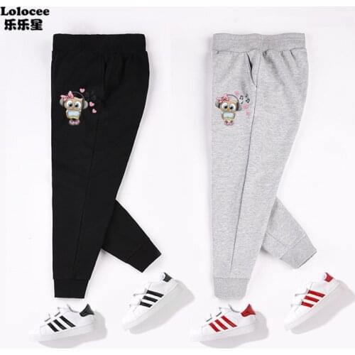 Kids Trousers Spring Pants Fashion Cute Owl Pattern Girls Sweaterpants Little Children Sports Pants
