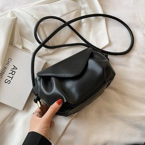 Folds Designer Small Soft PU Leather Flap Crossbody Bag for Women 2021 Summer Travel Trends Shopper Shoulder Purses and Handbags