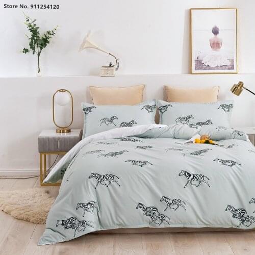 Running Horse Duvet Cover Sets 2/3 Piece Zebra Bedding Sets Queen King Size Kids Bed Cover Home Bedclothes Custom Bedding Sets