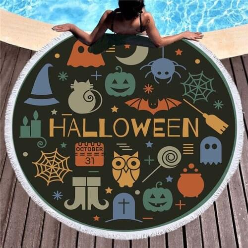 150cm Microfiber Round Beach Towel Absorbent Mandala Hippie Tapestry Large No Sands Shawl Tassel Quick-Drying Bath Towels