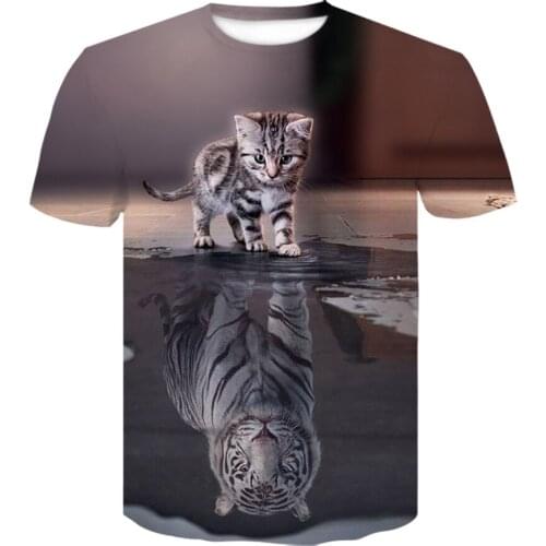 Hot 3D printed Cat T shirts Summer Girls High Quality Cute tiger t shirt Casual cool short Sleeves Cartoon T-shirt camisetas