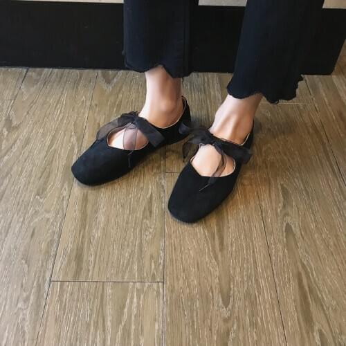 Spring Hot Sale Ladies Casual Shoes Ribbon Design Retro Solid Color Fashion Sweet And Simple Explosion Style Women Flats W38-14