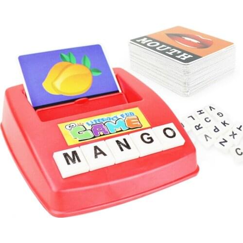 English Word Learning Machine Puzzle Toy Letters Machine Card Spelling Game Educational Toys for Kids Literacy Game Cards