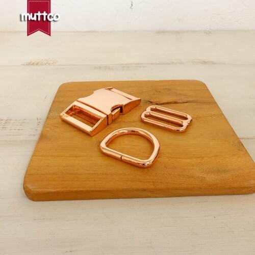 Metal buckle+adjust buckle+D ring) Retailin DIY Dog Collar Accessories 25mm rose gold diy metal buckle zinc alloy adjust buckle