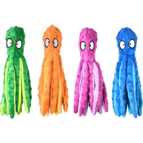 8 Legs Octopus Soft Stuffed Plush Dog Toys Outdoor Play Interactive Squeaky Dogs Sounding Paper Tooth toy