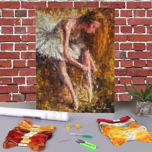 Performance Preparation Pre-Printed 11CT Cross Stitch Embroidery Full Kit DMC Threads Handiwork Handmade Sewing Gift