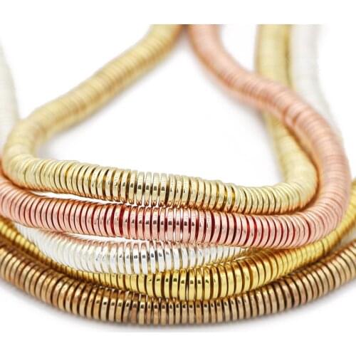 Natural Stone Rose Gold Silvers COINS Hematite Spacer Flat Round 6x1MM Loose Beads For Jewelry Making DIY Bracelets Accessories