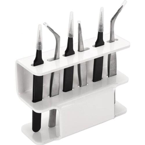 6 Holes Eyelash Tweezers Receiving Box Tweezers Storage Rack Lash Tools Organizer Holder Stand Tweezers Shelf Makeup Stand